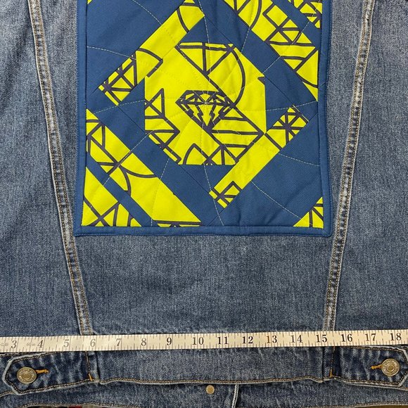 Denim Jacket with Original Patchwork Panel - Picture 4 of 11